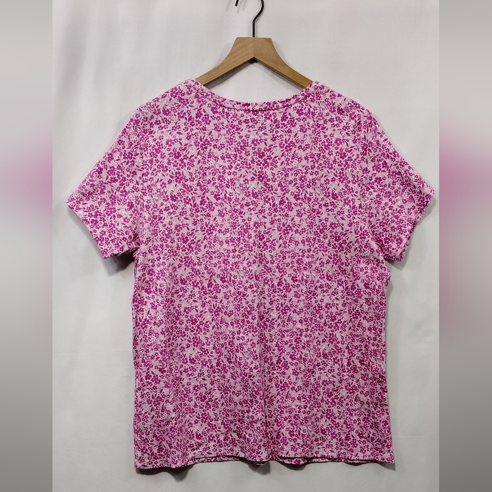 Croft And Barrow Floral Top Women's XXL Pink Cottagecore Peasant Retro 90s - Picture 5 of 8